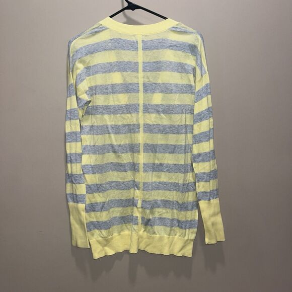 NWT Express Women's Yellow and Gray Striped V Neck Cardigan M Y2K Indie Urban - Picture 5 of 10